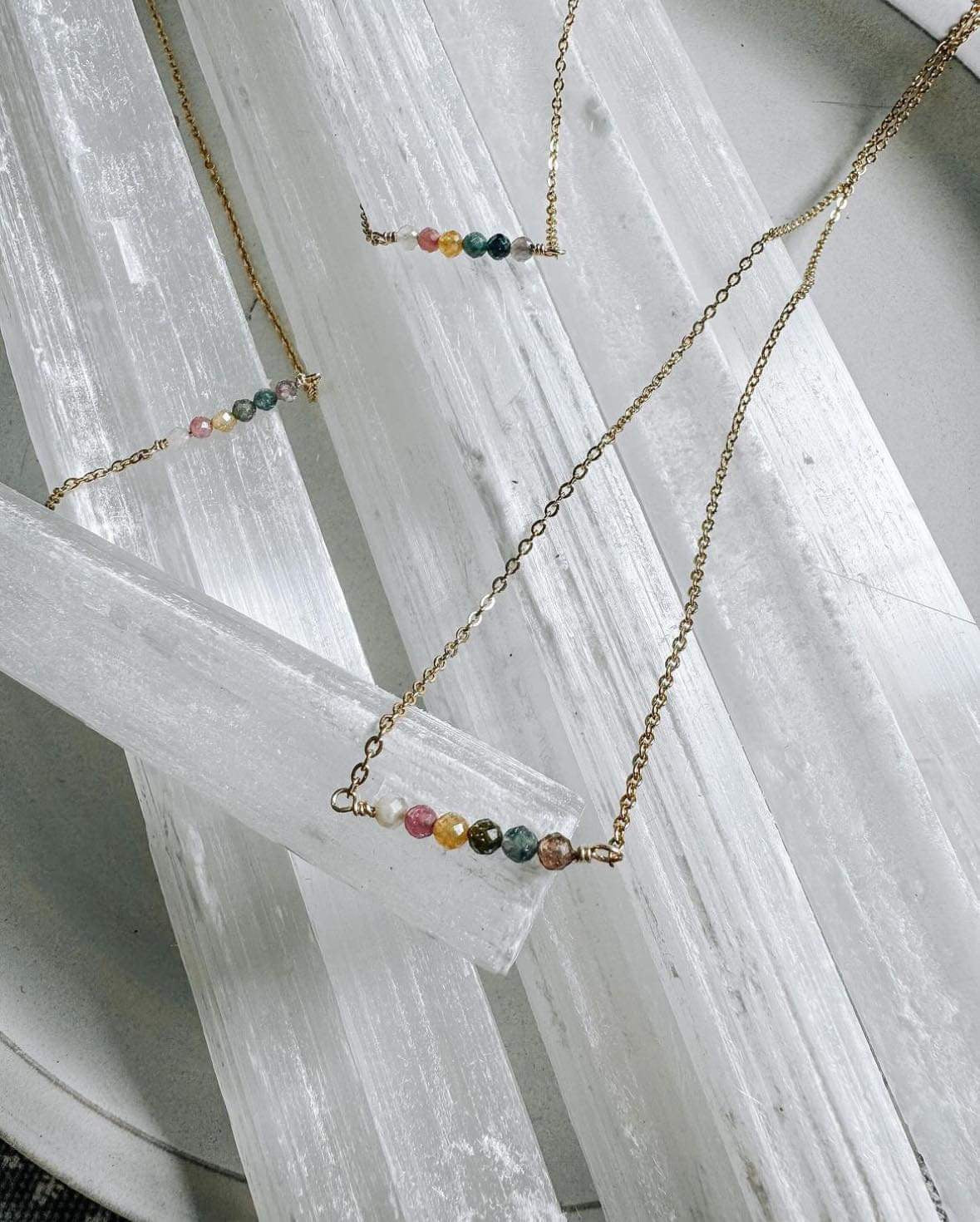 Mini Gemstone Bar Necklace
