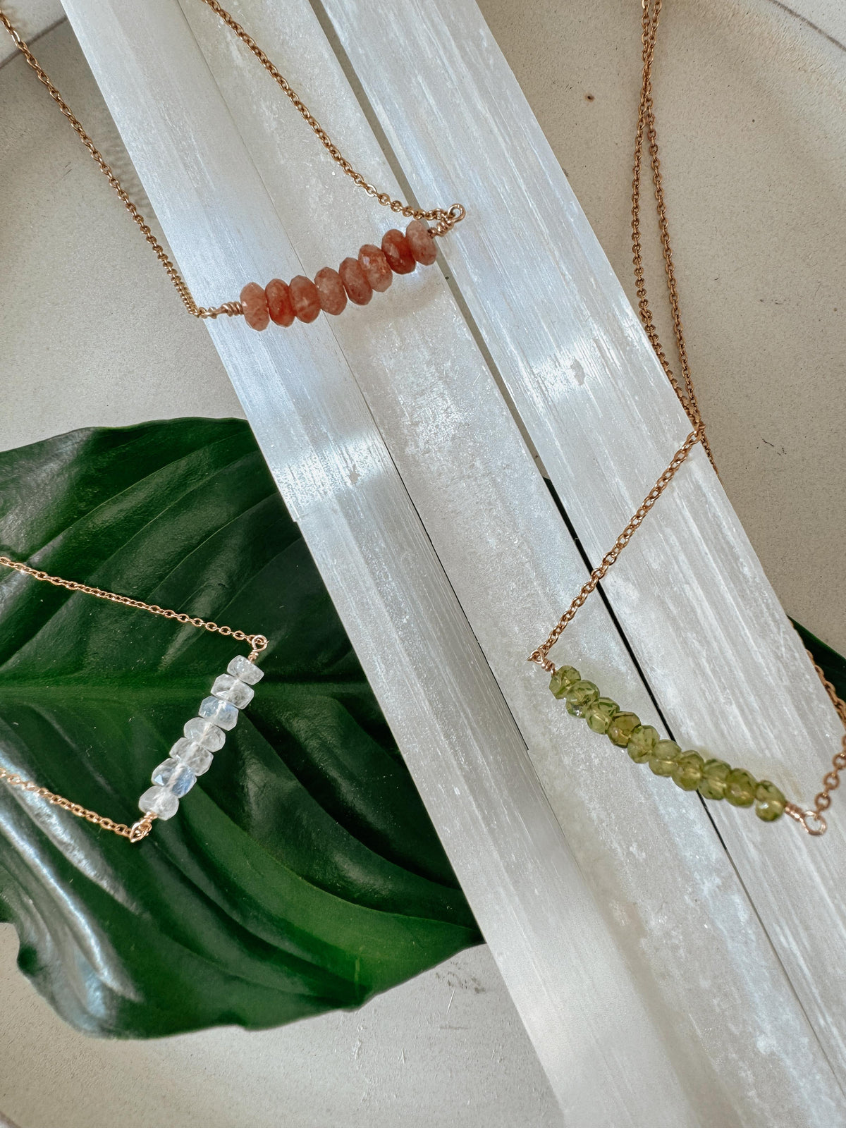 Gemstone Bar Necklace