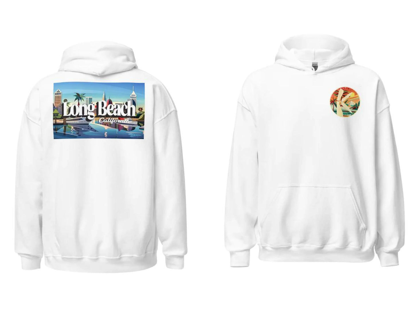Long Beach California Front and Back design Hoodies, Unisex Hoodie, Gift for Her, Gift for Him, Lover Gift Hoodies, Hoodie for Men, Hoodie for Women's, Novelty, Birthday Gift, Christmas Gift, Unisex Adults Hoodie