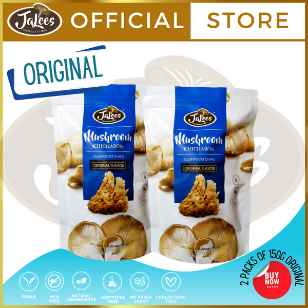JA Lees Farms Mushroom Chicharon 150g Pack of 2 (Original) Snack Food/Grocery Package