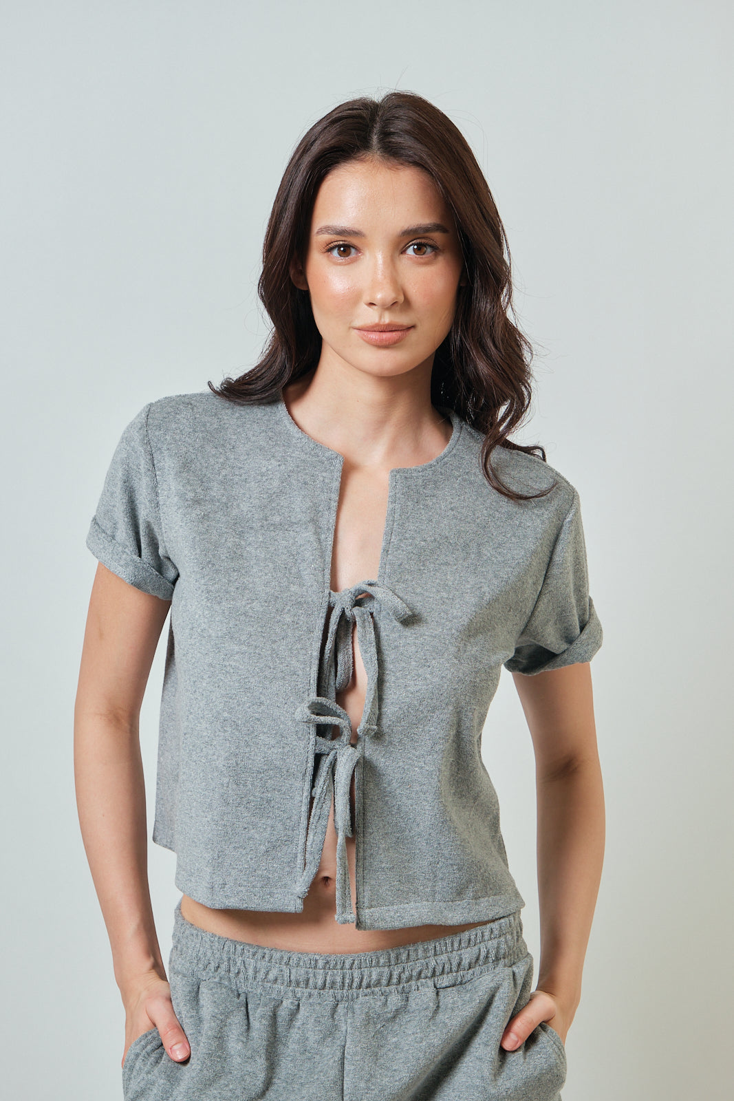 Cozy Day Grey Terry Top