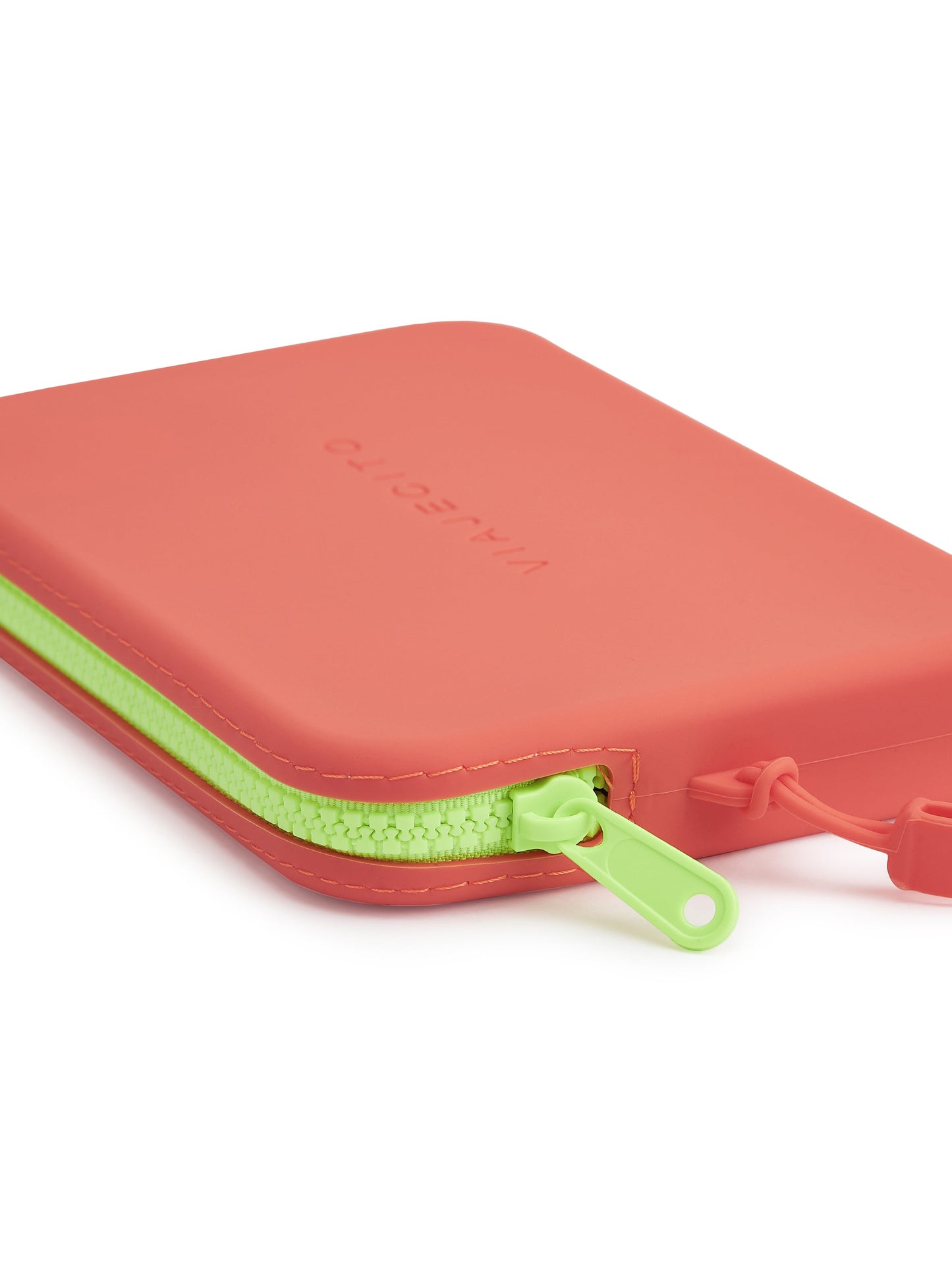 Splashkit Clutch - Neon Coral with Neon Green Zipper