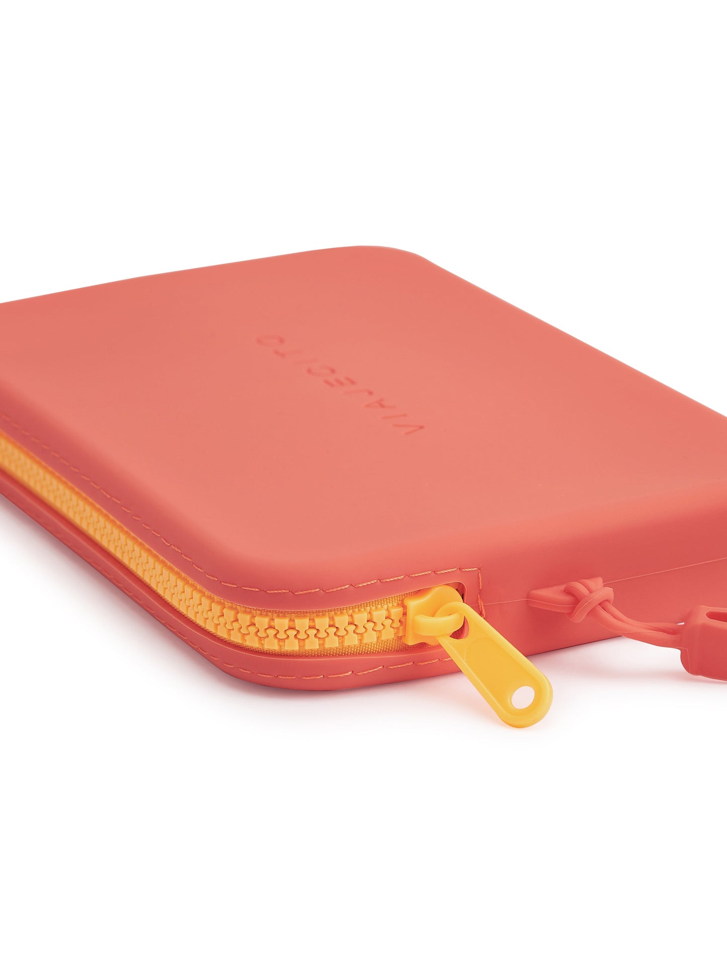 Splashkit Clutch - Neon Coral with Neon Orange Zipper