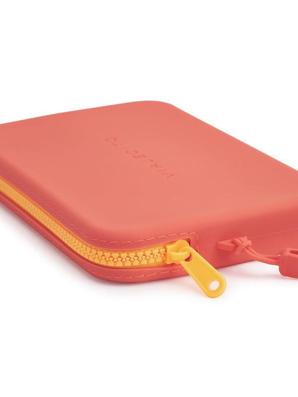 Splashkit Clutch - Neon Coral with Neon Orange Zipper