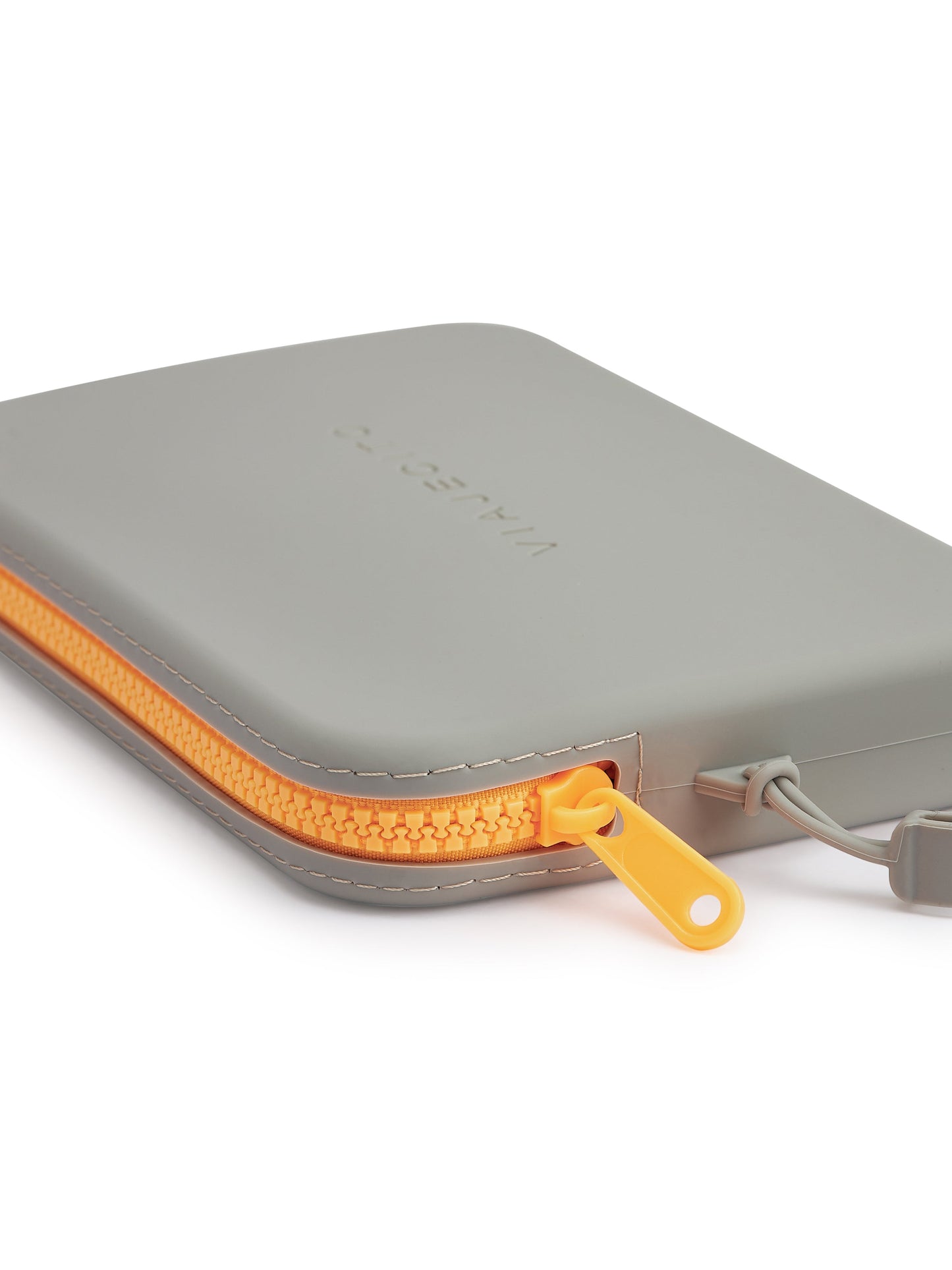 Splashkit Clutch -Slate Grey with Neon Orange Zipper