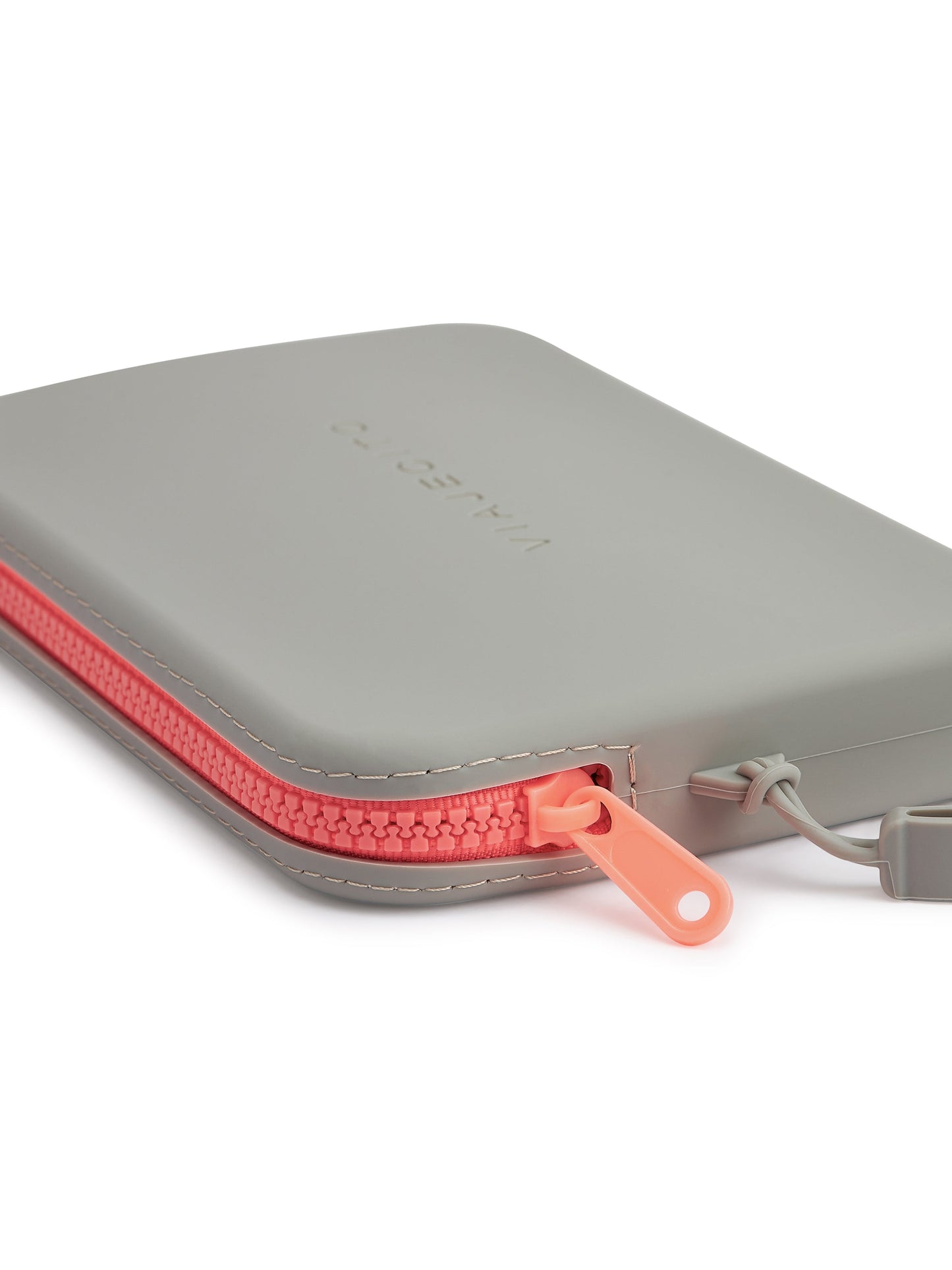 Splashkit Clutch -Clutch Slate Grey with Neon Pink Zipper