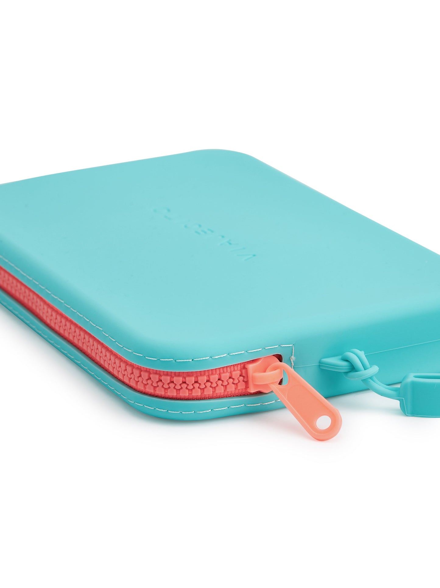 Splashkit Clutch - Neon Teal with Neon Orange Zipper