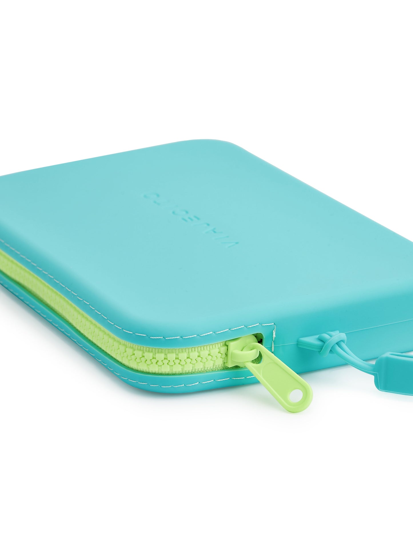 Splashkit Clutch - Neon Teal with Neon Green Zipper