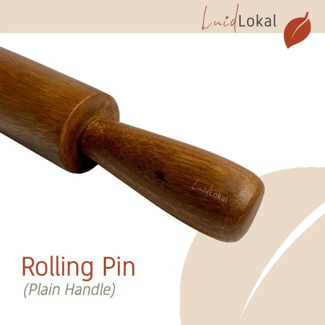Luid Lokal Rolling Pin Long Plain Handle Dough Roller Pastry Bakery Pizza Acacia Wood