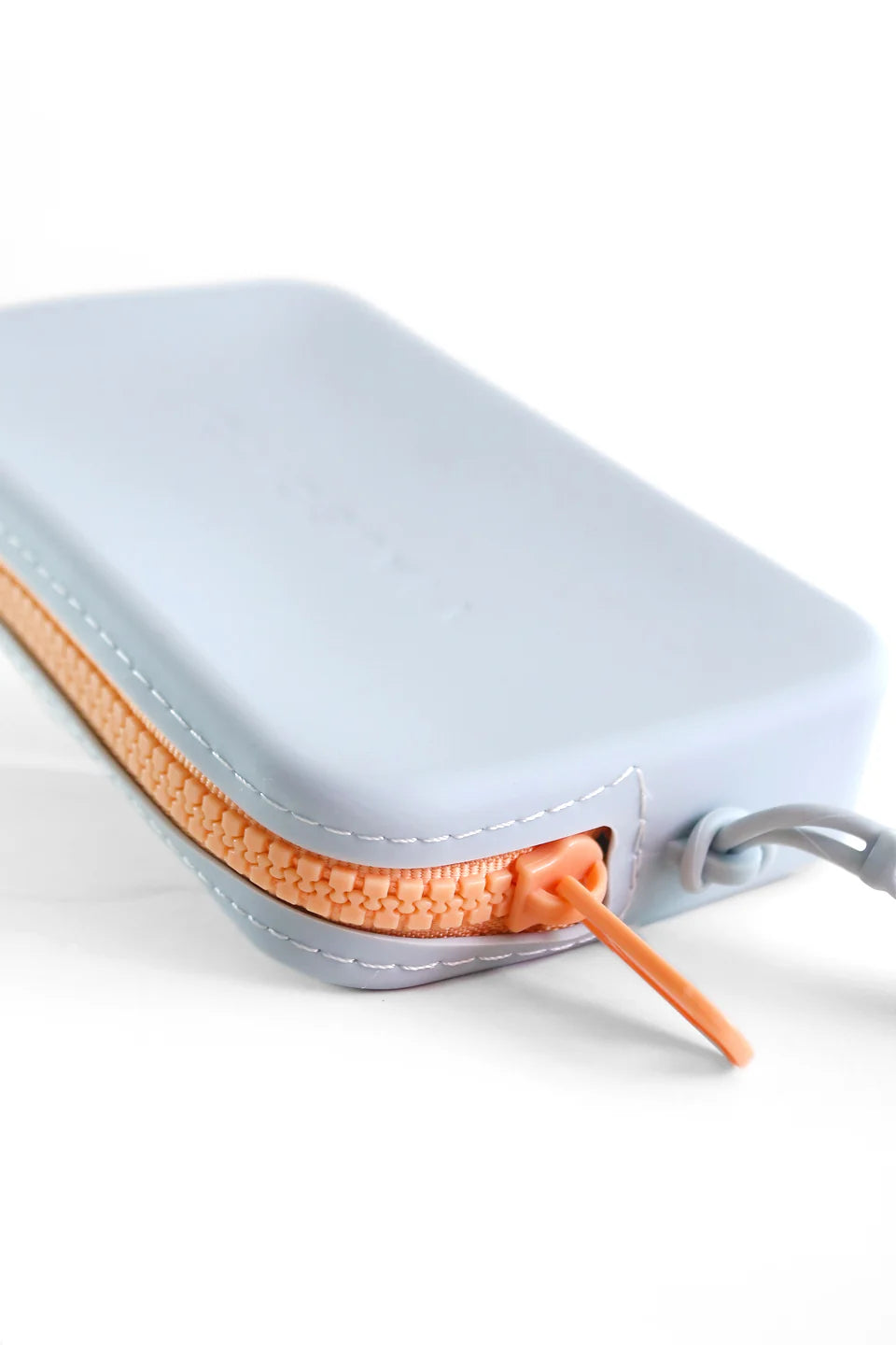 Mini - Cool Grey with Papaya Zipper