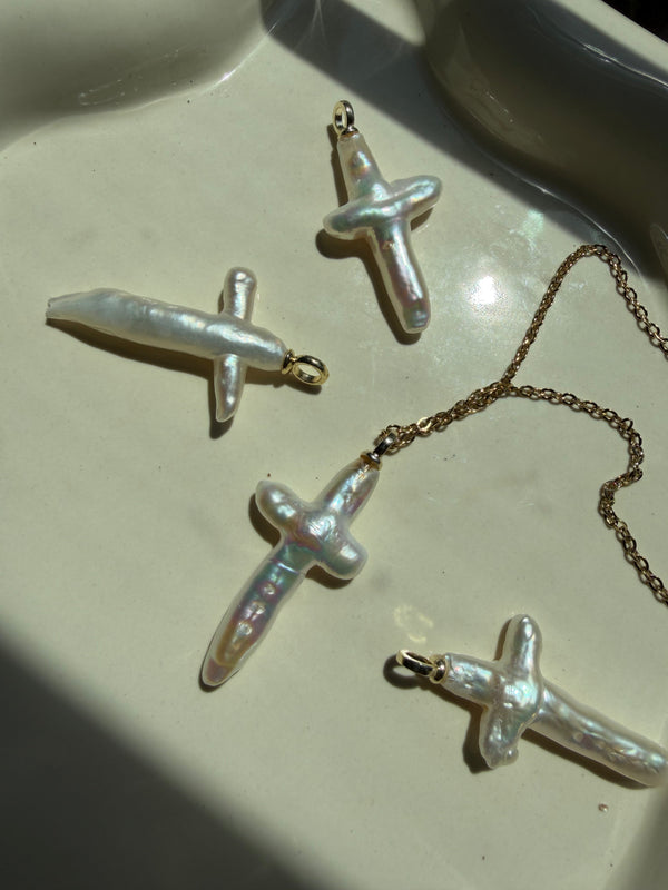 Cross Pearl Necklace