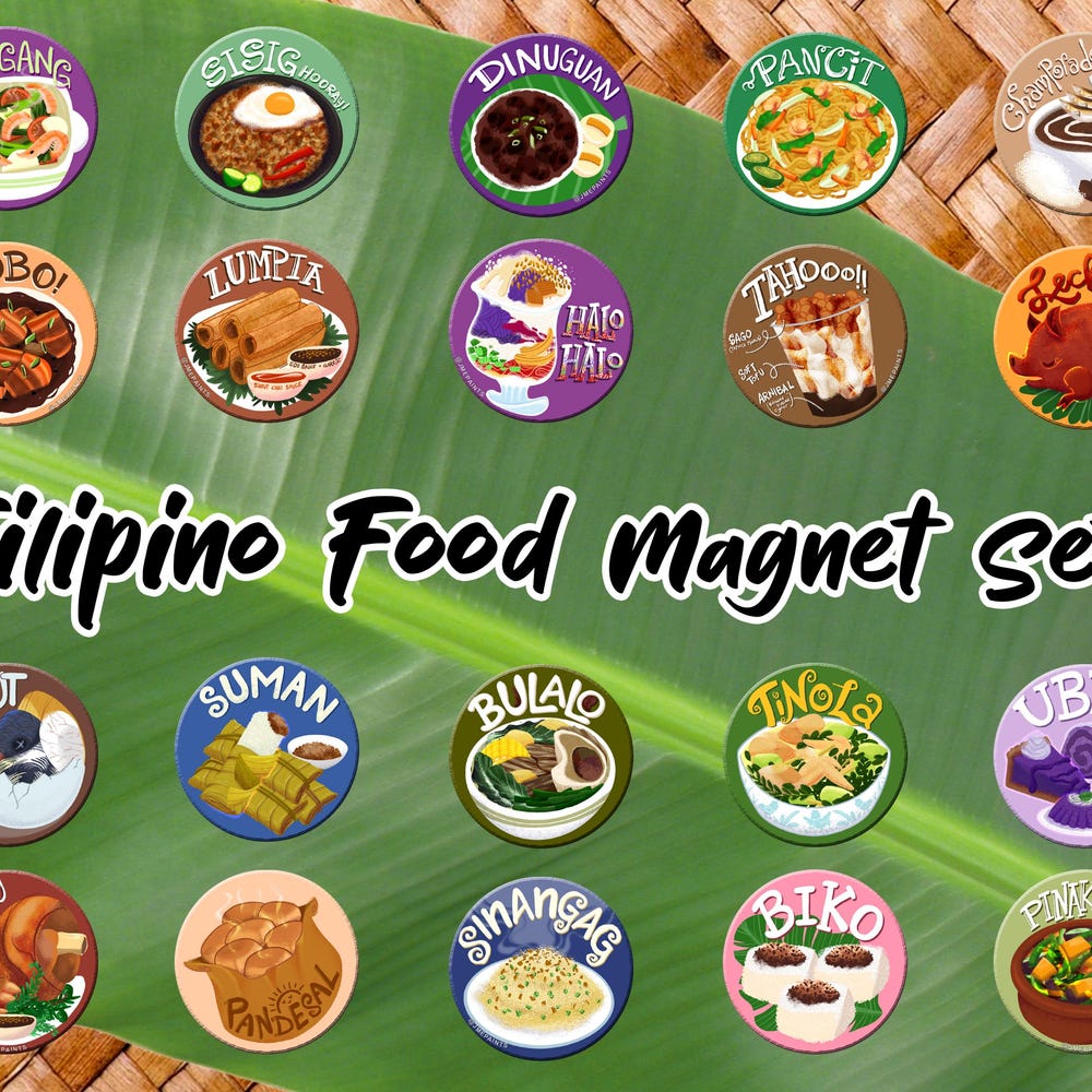 Set of 3/6/10/20 Filipino Food Magnets Pagkaing Pinoy