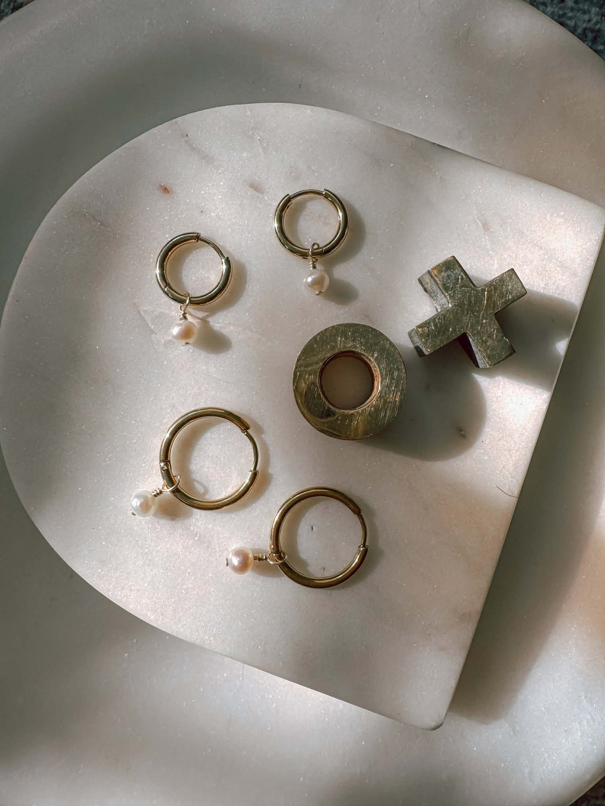 Single Mini Pearl Hoop Earrings