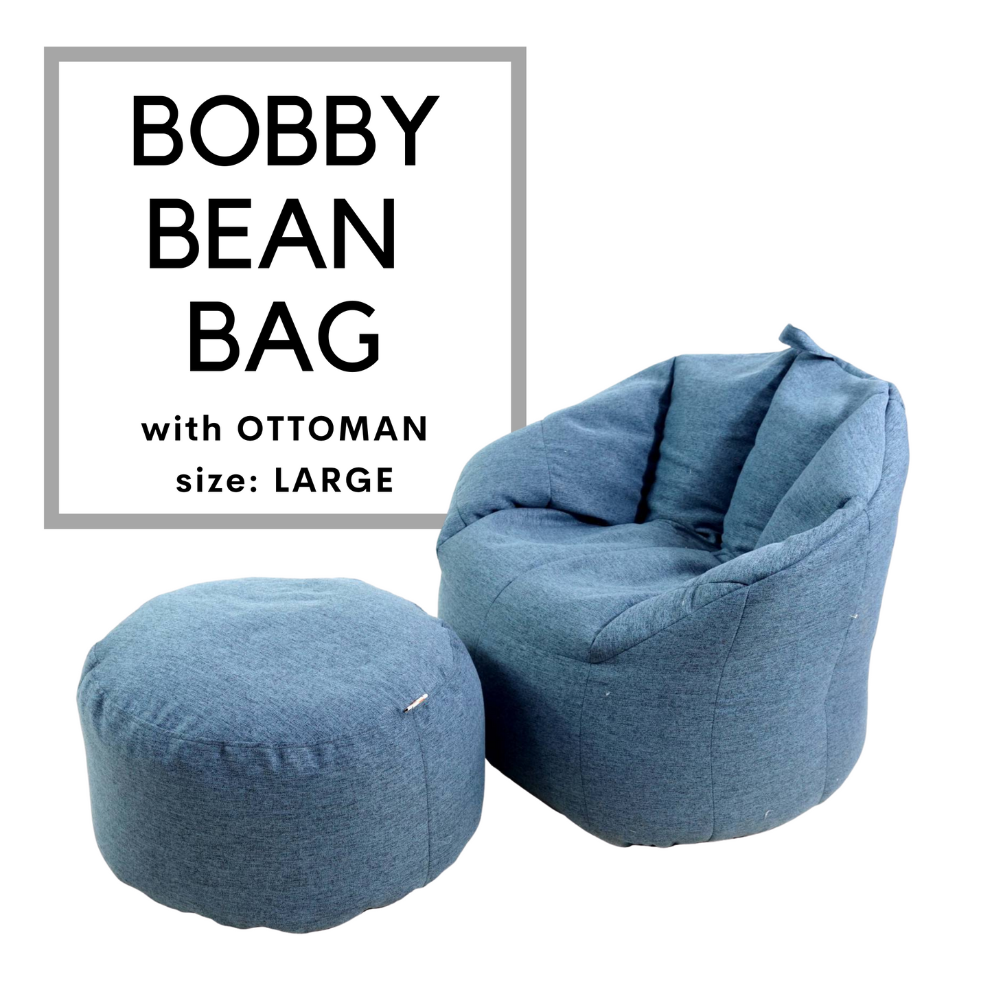 Bobby bean bag with Ottoman 34x24x32in